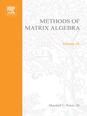 cover image of Methods of Matrix Algebra
